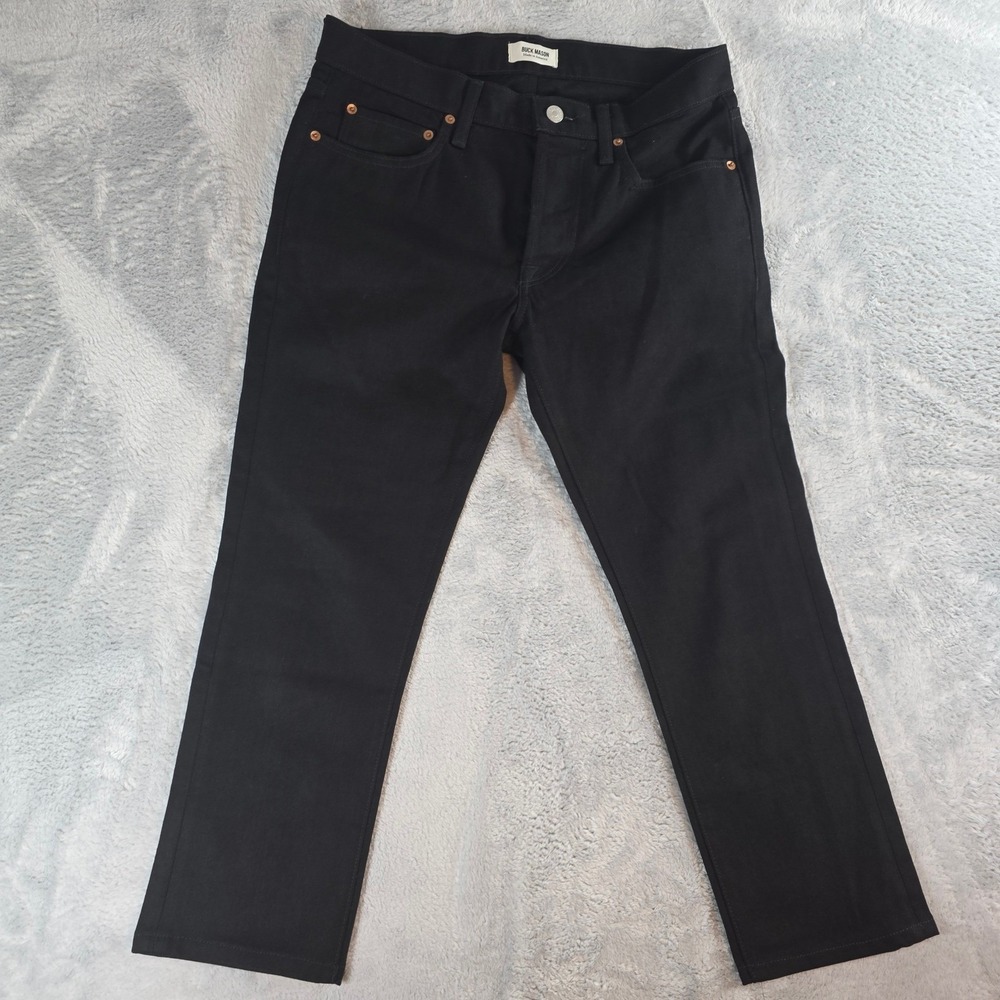 Buck‎ Mason Women Size 31 Black Slim Fit Jeans Denim Button Fly Heritage
